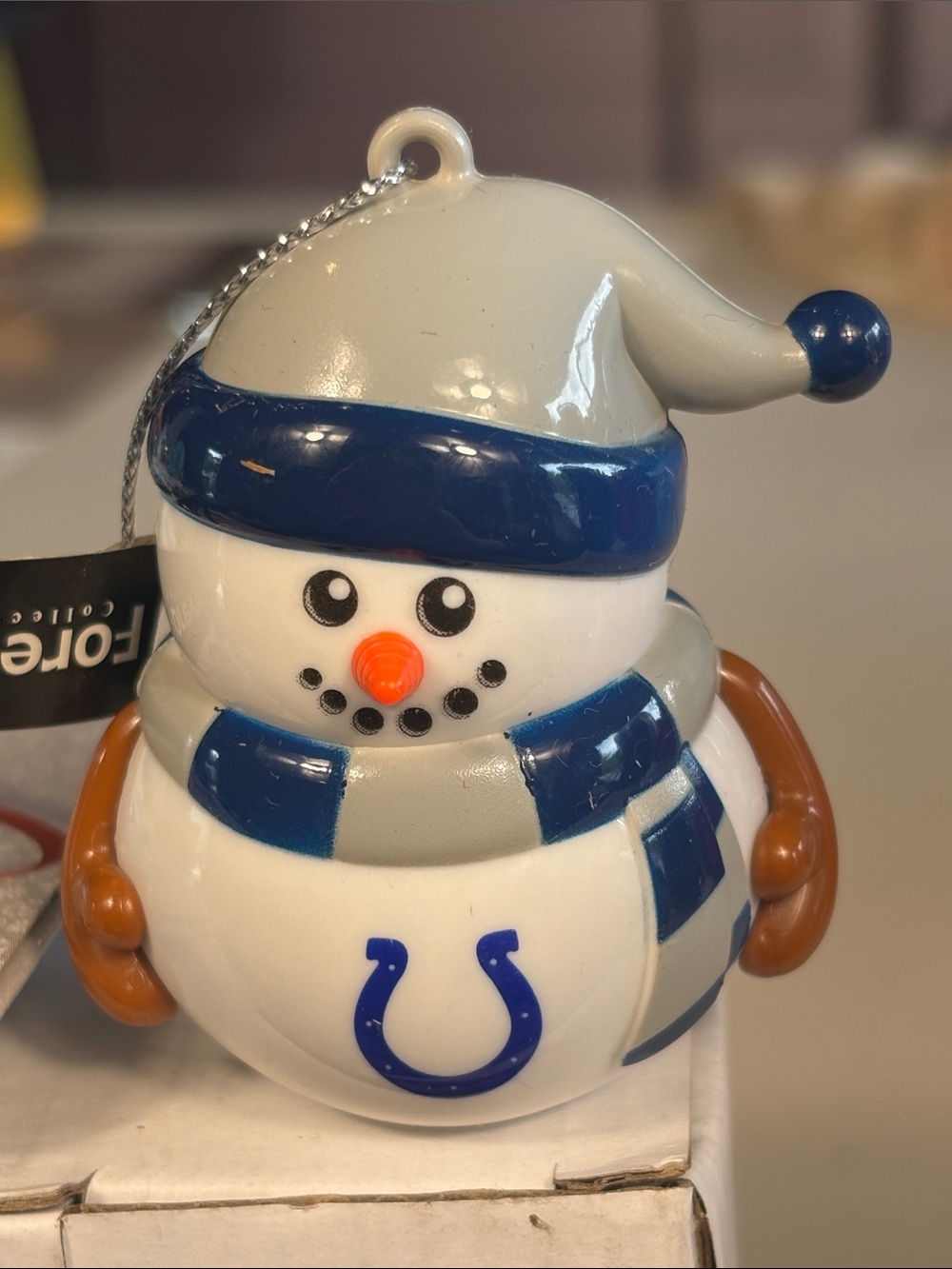 NWT-Indianapolis Colts Snowman Christmas Ornament NFL Forever Collectibles 3”